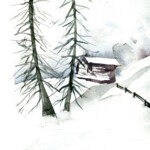 Lärchen im Schnee